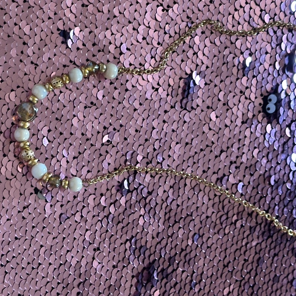 Pearl and crystal necklace - Picture 4 of 5
